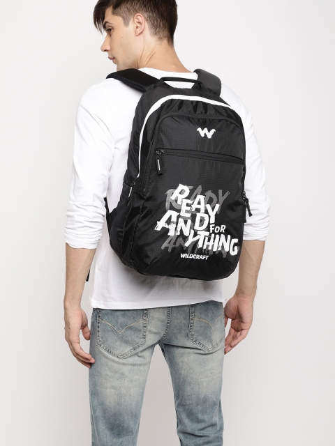 

Wildcraft Men Black Graphic Backpack