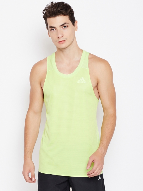 

ADIDAS Men Fluorescent Green Supernova 37C Running Tank T-shirt