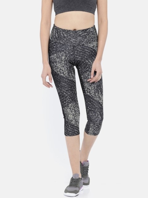 

ADIDAS Women Black Printed D2M HR Three-Fourth TIghts
