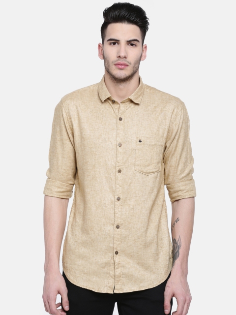 

Oxemberg Men Khaki Slim Fit Solid Casual Shirt