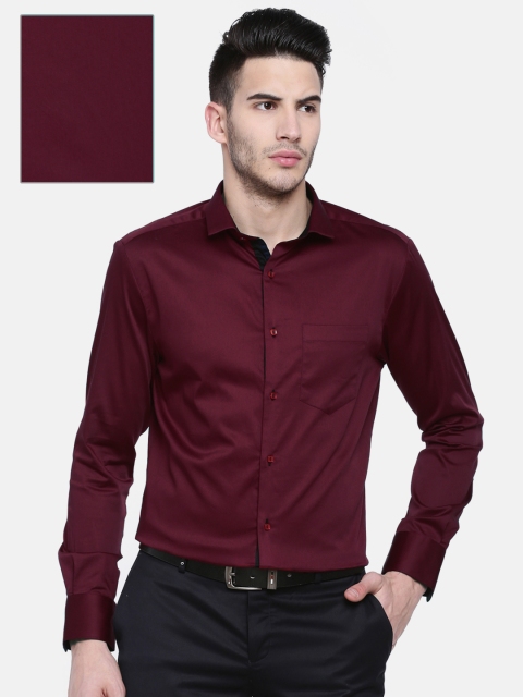 

Oxemberg Men Maroon Super Slim Fit Solid Formal Shirt