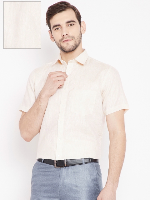 

Oxemberg Men Beige Slim Fit Solid Casual Shirt