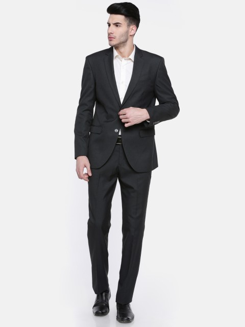 

Oxemberg Charcoal Grey Modern Slim Fit Solid Formal Suit