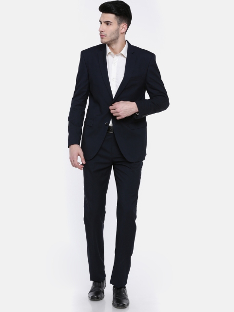 

Oxemberg Navy Modern Slim Fit Solid Formal Suit, Navy blue
