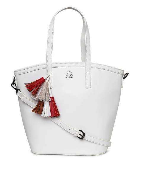 

United Colors of Benetton White Solid Shoulder Bag