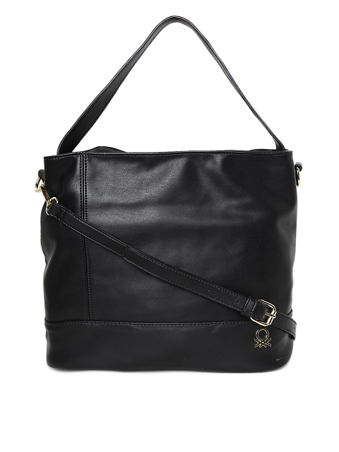 

United Colors of Benetton Black Solid Shoulder Bag with Sling Strap