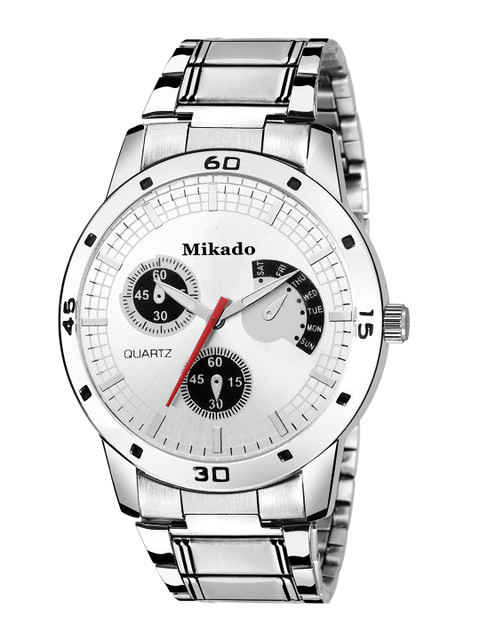

Mikado Men Silver-Toned & White Analogue Watch 7051