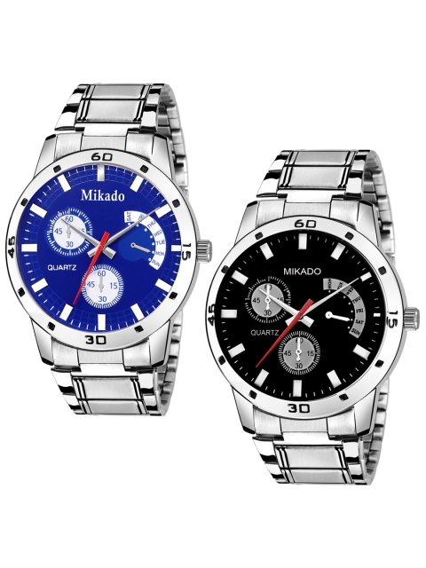 

Mikado Men Set Of 2 Analogue Watches 6093, Silver