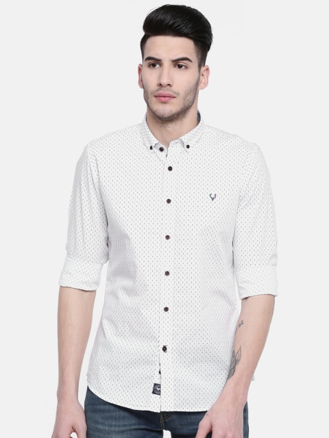 

Solly Sport Men White Slim Fit Printed Casual Shirt