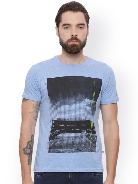 

Solly Sport Men Blue Printed Round Neck T-shirt