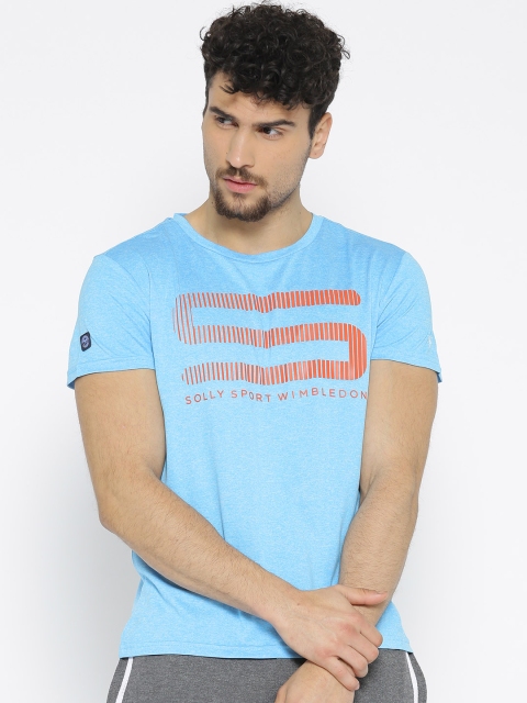 

Solly Sport Men Blue Printed Tennis T-shirt