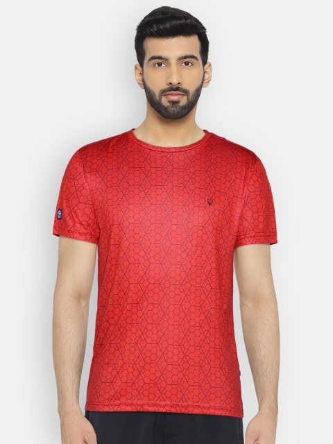 

Solly Sport Men Red & Black Printed Round Neck Tennis T-shirt