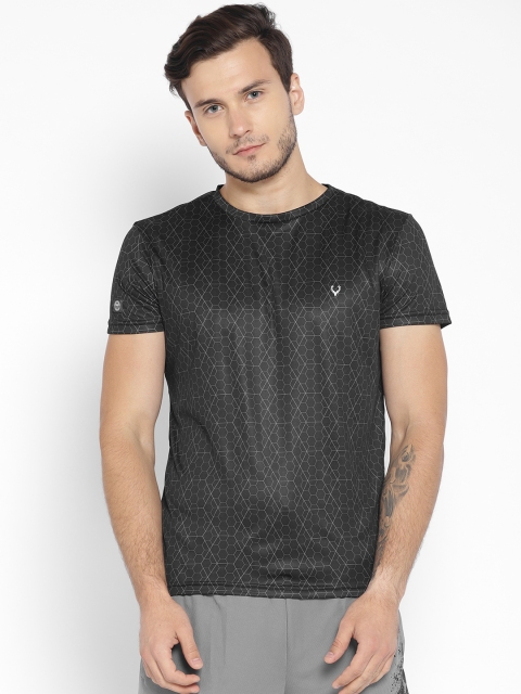 

Solly Sport Men Black & Grey Printed Round Neck Tennis T-shirt