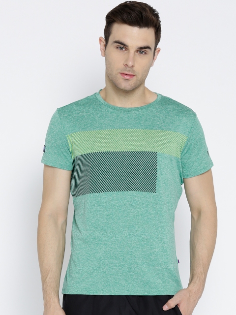 

Solly Sport Men Green Striped Detail Round Neck Tennis T-shirt