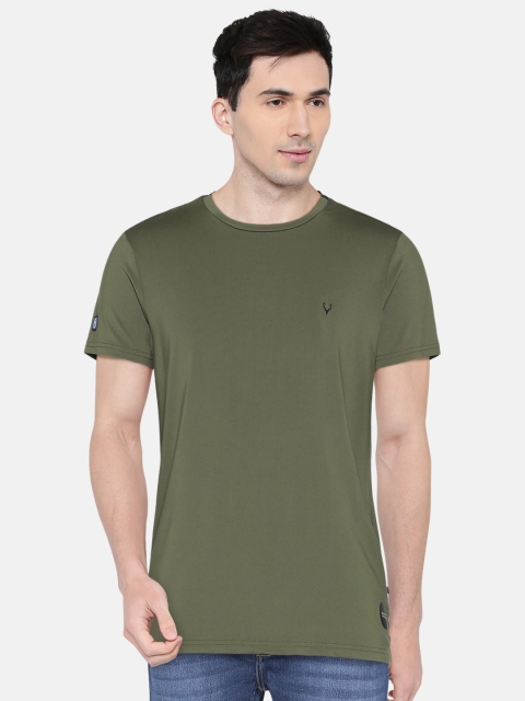 

Solly Sport Men Olive Green Solid Round Neck Tennis T-shirt