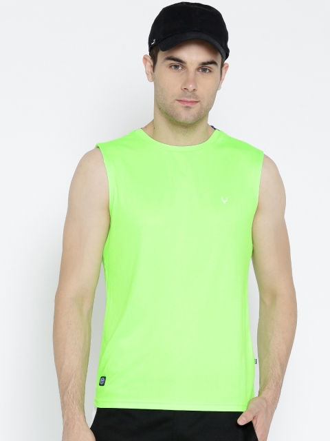 

Solly Sport Men Fluorescent Green Solid Round Neck Tennis T-shirt