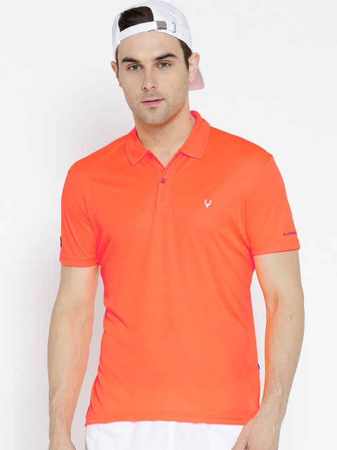 

Solly Sport Men Orange Solid Polo Collar Tennis T-shirt