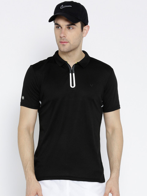 

Solly Sport Men Black Solid Polo Collar Tennis T-shirt