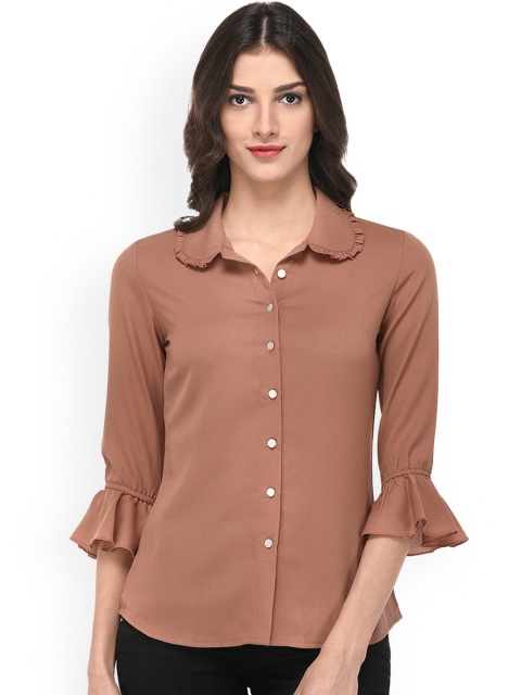 

PURYS Women Brown Smart Tailored Fit Solid Casual Shirt