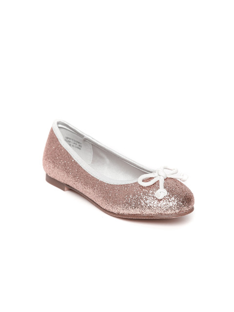 

United Colors of Benetton Girls Rose Gold Solid Synthetic Ballerinas