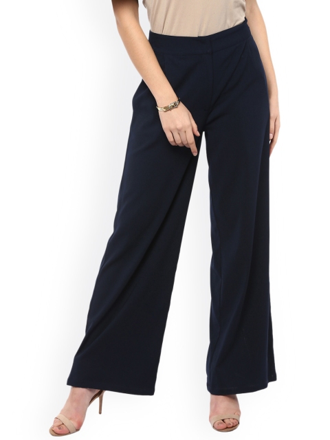 

Kazo Women Blue Straight Solid Palazzos