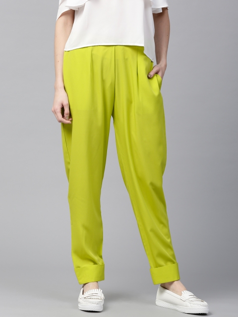 

GERUA Women Lime Green Regular Fit Solid Trousers