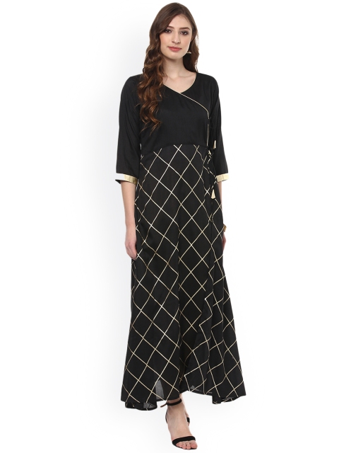 

ZIYAA Women Black Printed A-Line Kurta