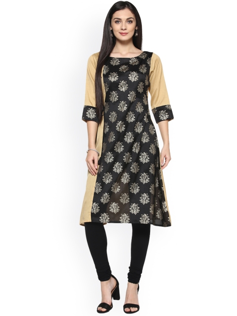 

ZIYAA Women Black Printed A-Line Kurta