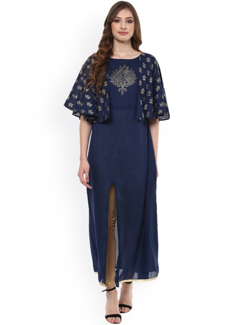 

ZIYAA Women Blue Solid A-Line Kurta