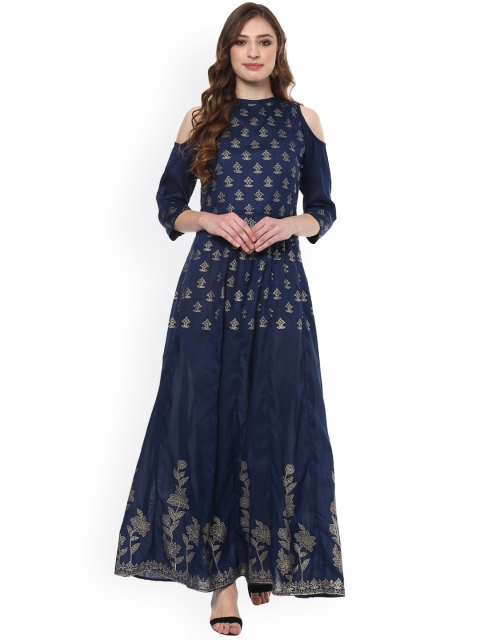 

ZIYAA Women Blue Printed Anarkali Kurta