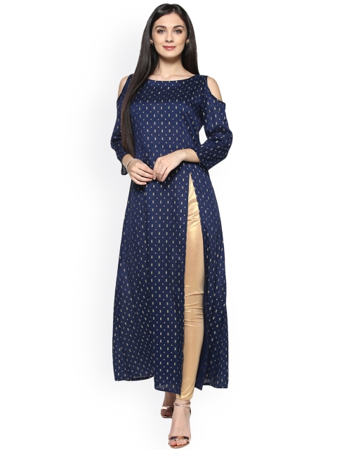 

ZIYAA Women Blue Printed A-Line Kurta