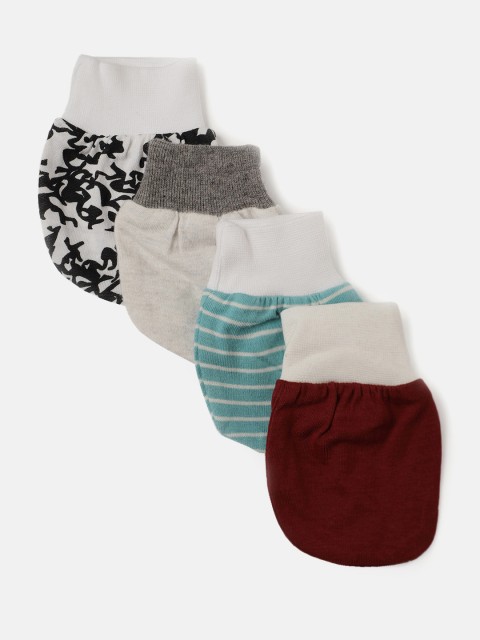 

YK Organic Infant Girls Pack of 4 Mittens, Beige