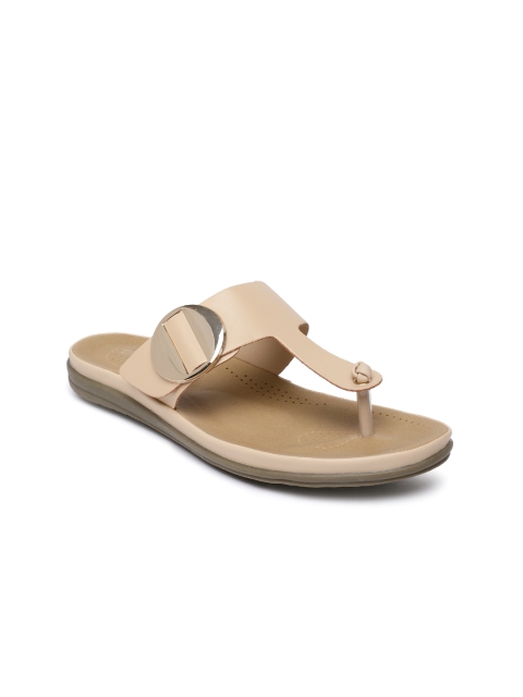 

CODE by Lifestyle Women Beige Solid Synthetic T-Strap Flats