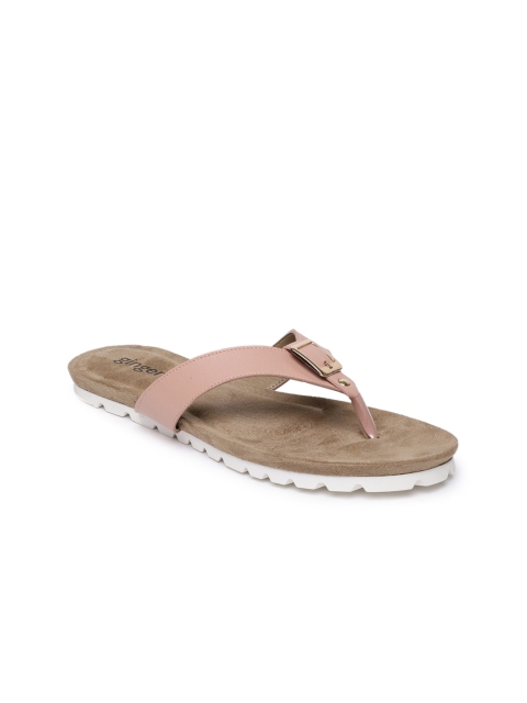 

Ginger by Lifestyle Women Pink Solid Synthetic Open Toe Flats