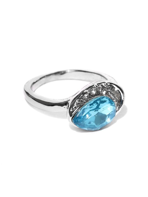 

OOMPH Silver And Blue Statement Finger Ring
