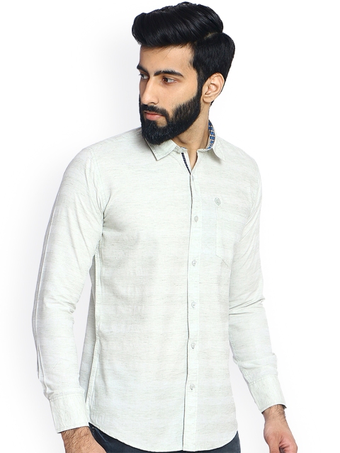 

Duke Men Off-White Comfort Slim Fit Printed Casual Shirt