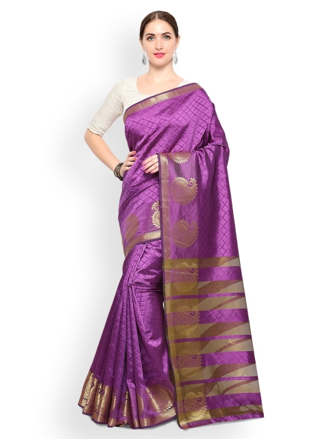 

Ligalz Purple Printed Saree