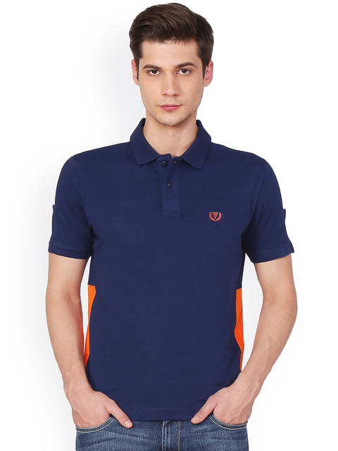 

Van Heusen Sport Men Blue Solid Polo Collar T-shirt