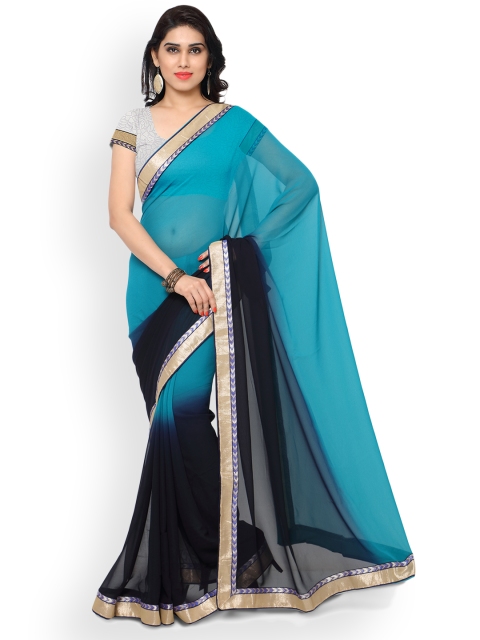 

Florence Blue Poly Georgette Saree