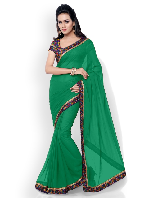 

Florence Green Printed Poly Georgette Saree