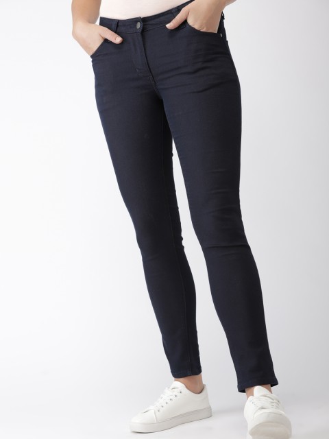 

Mast & Harbour Women Blue Skinny Fit Mid-Rise Clean Look Stretchable Cropped Jeans