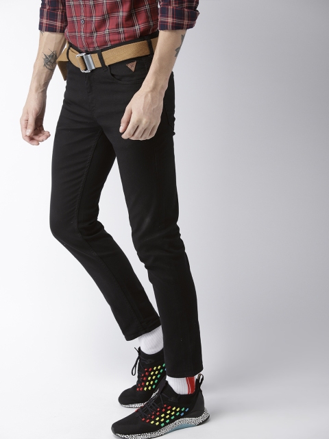 

Harvard Men Black Slim Tapered Fit Mid-Rise Clean Look Stretchable Cropped Jeans