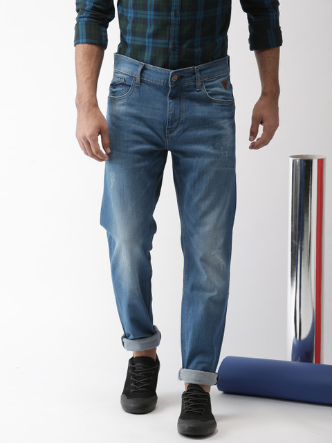 

Harvard Men Blue Slim Fit Mid-Rise Low Distress Stretchable Jeans