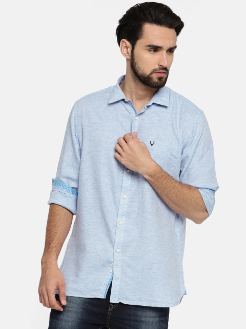 

Allen Solly Men Blue Slim Fit Solid Casual Shirt