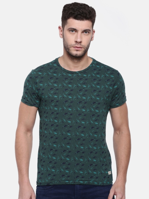 

Solly Jeans Co. Men Green Slim Fit Printed Round Neck T-shirt