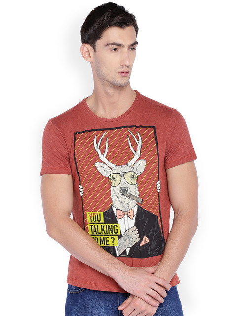 

Allen Solly Men Brown Printed Round Neck T-shirt