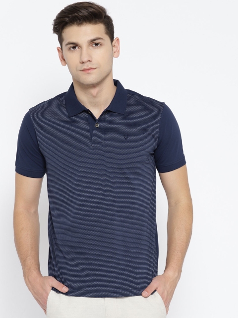 

Allen Solly Men Navy Blue & White Printed Polo Collar T-shirt