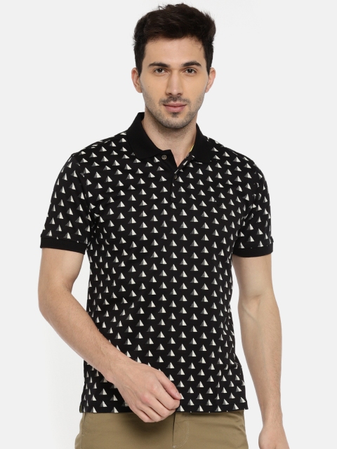 

Allen Solly Men Black Printed Polo Collar T-shirt
