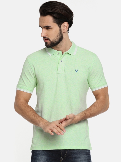 

Allen Solly Men Green Solid Polo Collar T-shirt