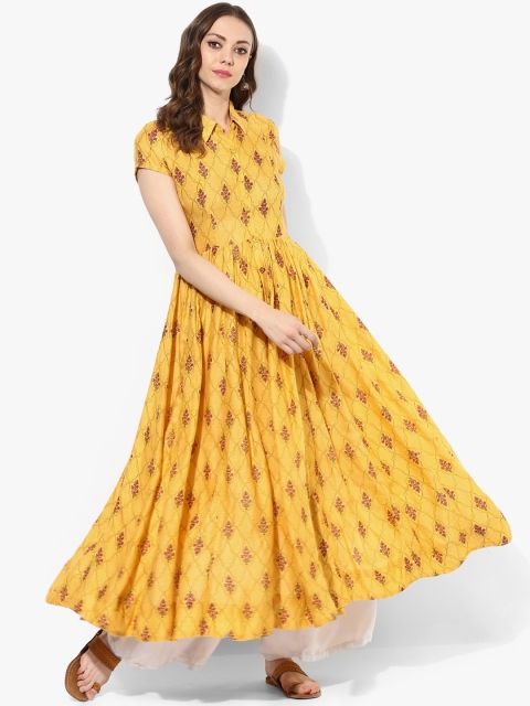 

Sangria Women Yellow Printed Anarkali Kurta